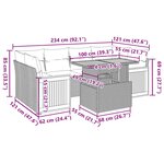 vidaXL Salon de jardin avec coussins 7 Pièces noir résine tressée acacia