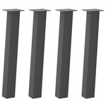 vidaXL Pieds de table console 4 pièces Anthracite 72 cm Acier