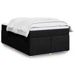 vidaXL Sommier à lattes de lit avec matelas noir 120x190 cm tissu