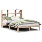 vidaXL Lit bibliothèque sans matelas 150x200 cm bois massif de pin