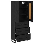 vidaXL Haut Armoire Chêne noir 69 5 x 34 x 180 cm Bois d'ingénierie