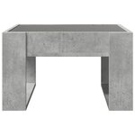 vidaXL Table basse avec LED infini gris béton 50x53x30 cm