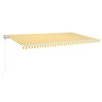 vidaXL Auvent automatique capteur de vent/LED 600x300cm Jaune et blanc