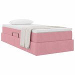 vidaXL Lit avec rangement et matelas Rose 100 x 200 cm Velours