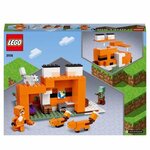 Lego 21178 minecraft le refuge du renard  jouet de construction maison  enfants des 8 ans  set avec figurines zombie  animaux