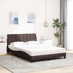 vidaXL Cadre de lit sans matelas marron foncé 120x200 cm tissu