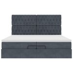 vidaXL Cadre de lit ottoman avec matelas gris foncé 200x200 cm velours