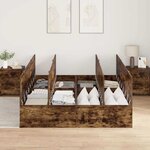 vidaXL Cadre de lit avec rangement Chêne fumé 150 x 200 cm