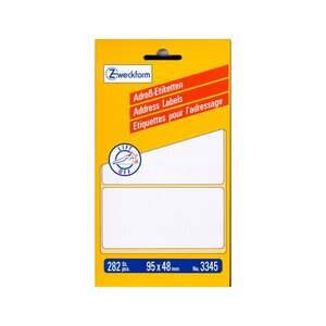 3345 paquet de 282 étiquettes à adresses 95 x 48 mm (blanc) avery zweckform