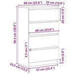 vidaXL Buffet vieux bois 60x35x98 5 cm bois d'ingénierie