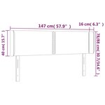 vidaXL Tête de lit à LED Gris clair 147x16x78/88 cm Tissu