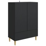 vidaXL Buffet avec tiroir Noir 66 x 34 5 x 95 cm Bois d'ingénierie