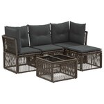 vidaXL Ensemble de canapé de jardin 5 Pièces Gris polyrotin