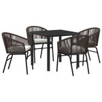 vidaXL Ensemble de jardin de 5 pièces en rotin PE marron