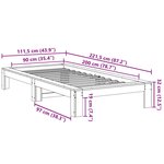 vidaXL Cadre de lit sans matelas blanc 90x200 cm bois de pin massif