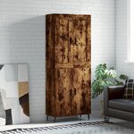 vidaXL Buffet haut Chêne fumé 69 5x34x180 cm Bois d'ingénierie