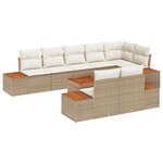 vidaXL Ensemble de canapé de jardin 9 Pièces Beige Poly rotin