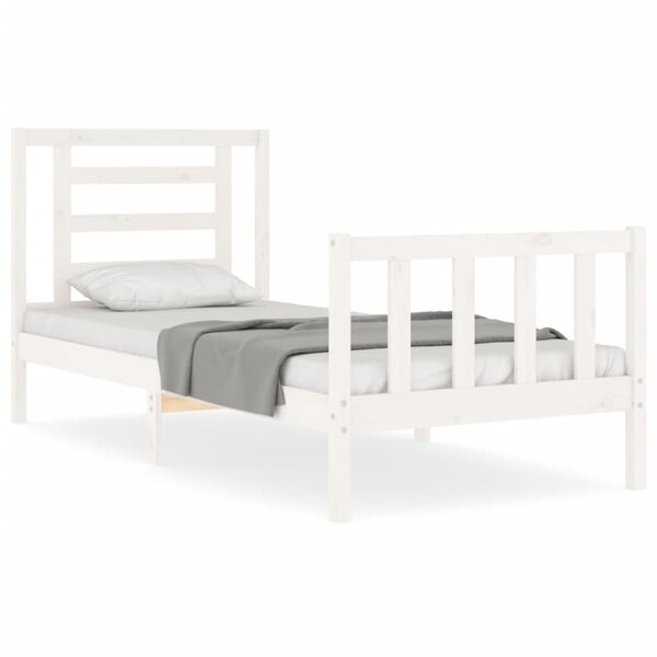vidaXL Cadre de lit sans matelas blanc bois de pin massif