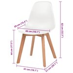 vidaXL Chaises à manger lot de 4 Blanc Plastique