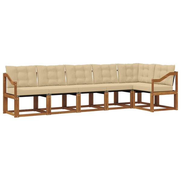 vidaXL Ensemble de canapés d'extérieur 6 pc Naturel et Beige