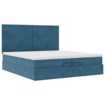 vidaXL Cadre de lit ottoman avec matelas bleu foncé 200x200 cm velours