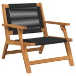 vidaXL Chaises de Jardin avec Table 3 Pièces Noir Bois Massif Acacia