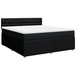 vidaXL Sommier à lattes de lit avec matelas Noir 180x200 cm Tissu