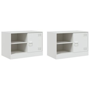 vidaXL Meubles TV 2 Pièces blanc 67x39x44 cm acier