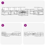 vidaXL Ensemble de canapés d'extérieur 6 pc Blanc et anthracite
