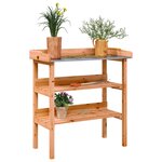 vidaXL Table à plantes avec étagères marron 78x38x82 5cm bois de sapin