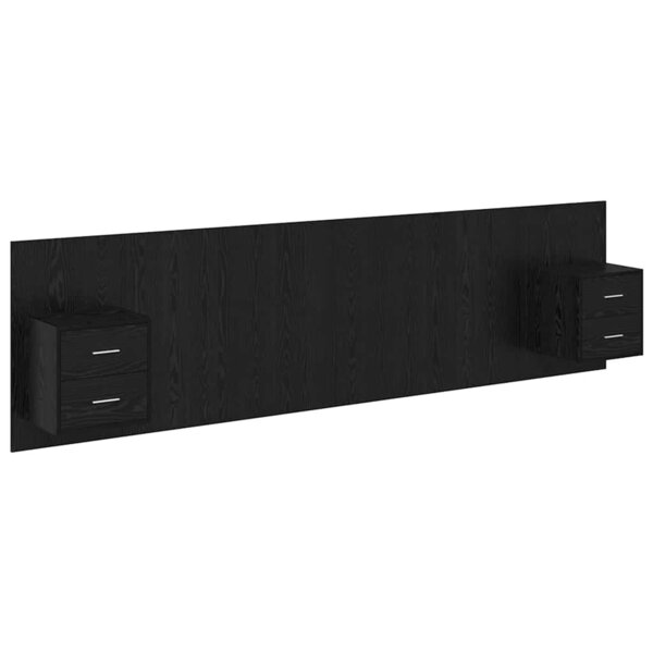 vidaXL Tête de lit avec armoire 3 Pièces Chêne noir Bois d'ingénierie