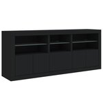 vidaXL Buffet avec lumières LED noir 162x37x67 cm