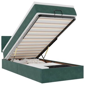 vidaXL Cadre de lit ottoman avec matelas vert foncé 80x200 cm velours