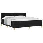 vidaXL Lit à ressorts avec matelas Noir 180 x 200 cm tissu