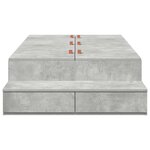 vidaXL Cadre de lit de rangement Gris béton 90x200 cm