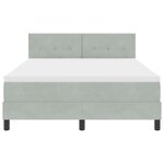 vidaXL Lit à ressort LED avec matelas Gris clair 140 x 190 cm Velours