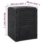 vidaXL Composteur de jardin Noir 280 L Polypropylène