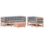 vidaXL Salon de jardin 6 Pièces avec coussins bois massif Douglas