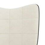 vidaXL Chaise de relaxation avec tabouret Blanc crème Velours et PVC