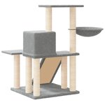 vidaXL Arbre à chat avec griffoirs en sisal Gris clair 82 cm
