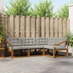 vidaXL Ensemble de canapés d'extérieur 4 pc Gris Naturel et Clair