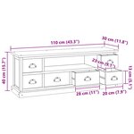 vidaXL Meuble TV Naturel 110 x 30 x 40 cm Bois de teck massif