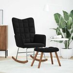 vidaXL Chaise à bascule avec repose-pied noir velours