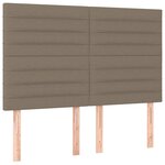 vidaXL Sommier à lattes de lit et matelas et LED Taupe 140x190cm Tissu