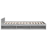 vidaXL Cadre de lit avec tiroir sans matelas sonoma gris 90x200 cm