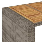 vidaXL Ensemble de bar de jardin 9 Pièces avec coussins gris poly rotin