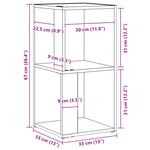 Buffet d'angle vidaXL Noir Chêne 33x33x67 cm Bois d'ingénierie