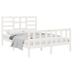 vidaXL Cadre de lit sans matelas blanc bois massif 140x190 cm