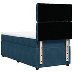 vidaXL Sommier à lattes de lit avec matelas bleu 80x200 cm velours