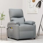 vidaXL Fauteuil électrique de massage Gris clair Tissu